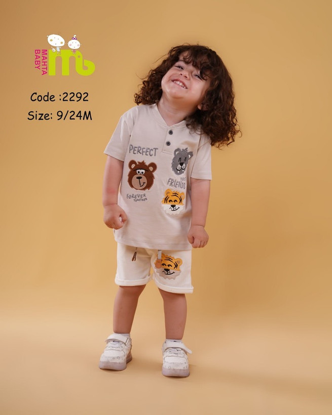 ست تیشرت شلوارک مهتا بیبی مدل perfect friends کد 2292