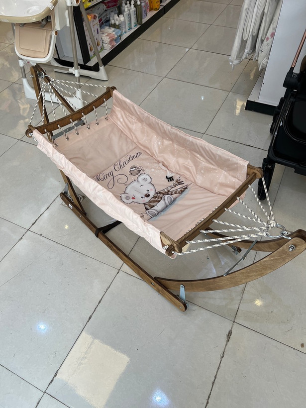 گهواره سنتی و ننو نوزاد تاشو برند دانینی مدل خرسی