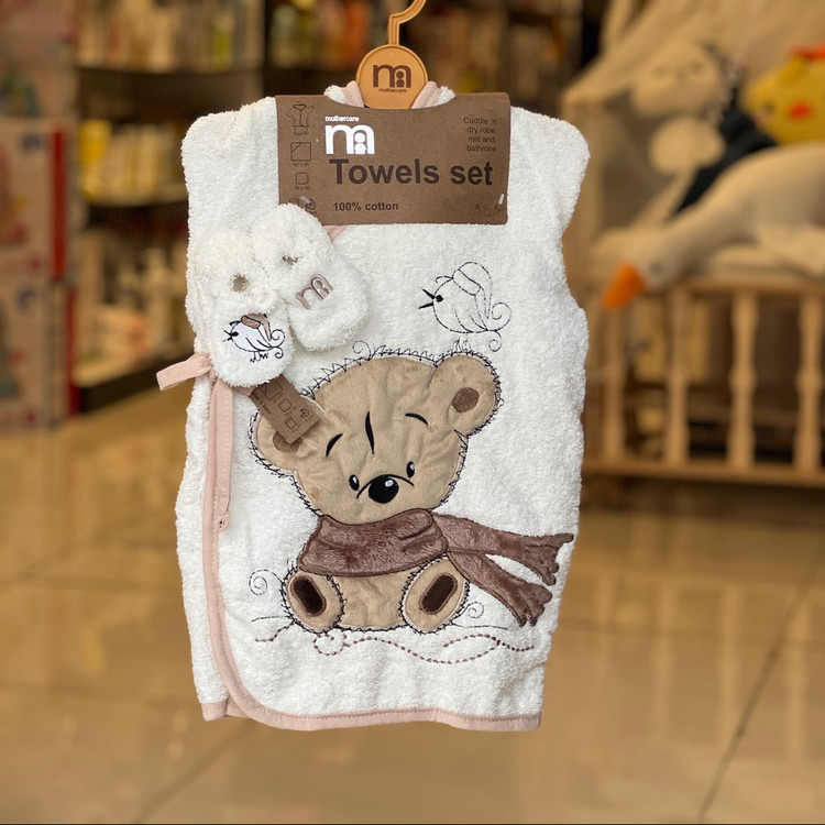 ست حوله نوزاد 5 تکه طرح خرس و گنجشک مادرکر Mothercare