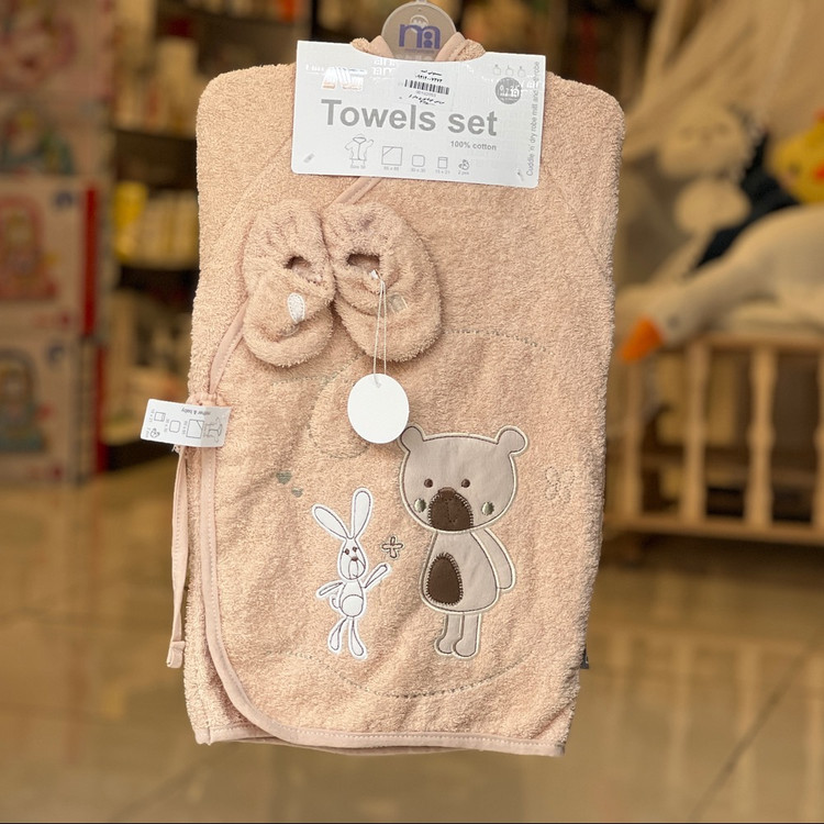ست حوله نوزاد 5 تکه طرح خرس و خرگوش مادرکر Mothercare
