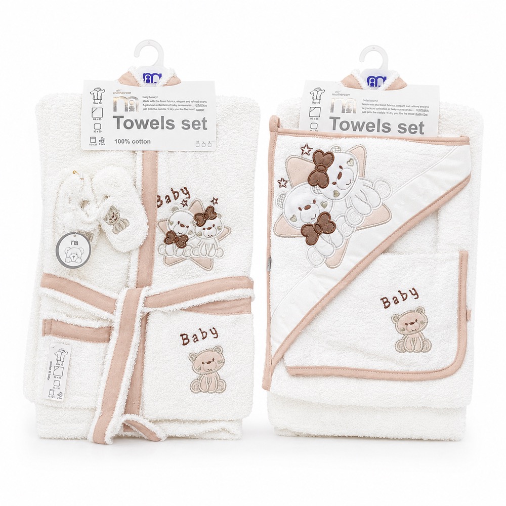 ست حوله نوزاد 5 تکه طرح خرس و ستاره مادرکر Mothercare