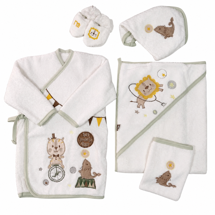 ست حوله نوزاد 5 تکه طرح سیرک حیوانات مادرکر Mothercare